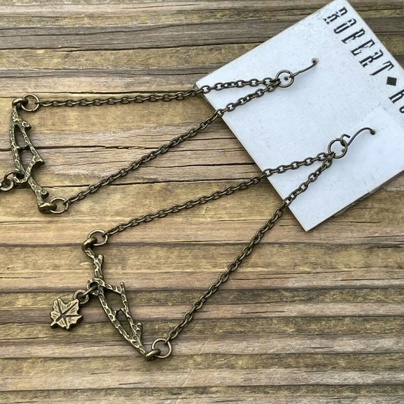 Robert Rose Women Necklace Vintage Style Bronze Tone Drop Down Earrings Jewelry - Picture 8 of 8